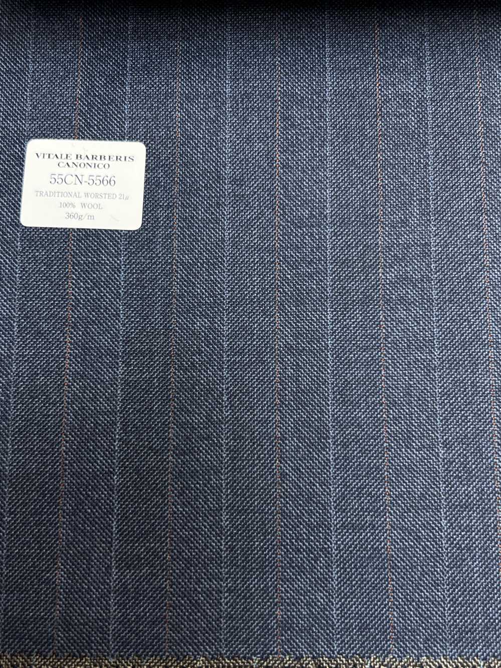 55CN5566 CANONICO(カノニコ) TRADITIONAL WORSTED 21μ ネイビー オルタネイトストライプ[生地] CANONICO(カノニコ)