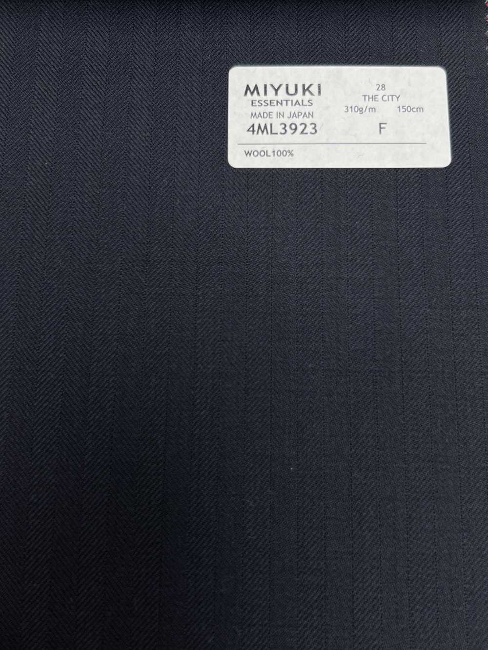4ML3923 25AW THE CITY ヘリンボーン ネイビー[生地] 御幸毛織(ミユキ)
