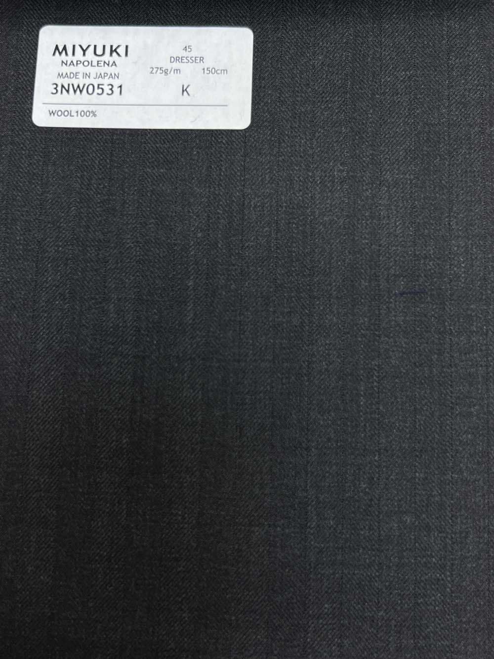3NW0531 25AW NAPOLENA DRESSER(ナポレナドレッサー) ヘリンボーン チャコールグレー[生地] 御幸毛織(ミユキ)