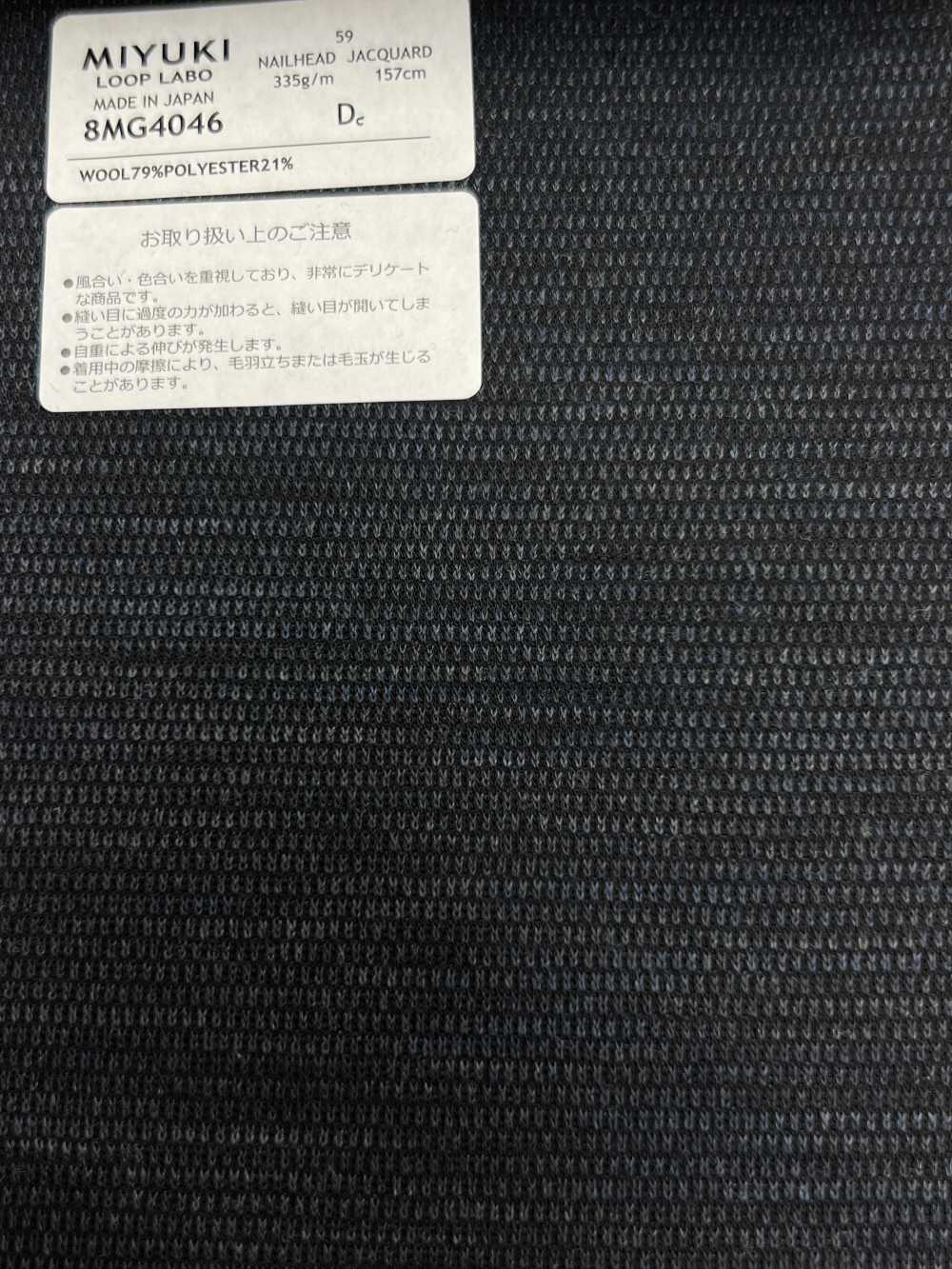 8MG4046 25AW LOOP LABO (ループラボ) バースアイ ネイビー[生地] 御幸毛織(ミユキ)