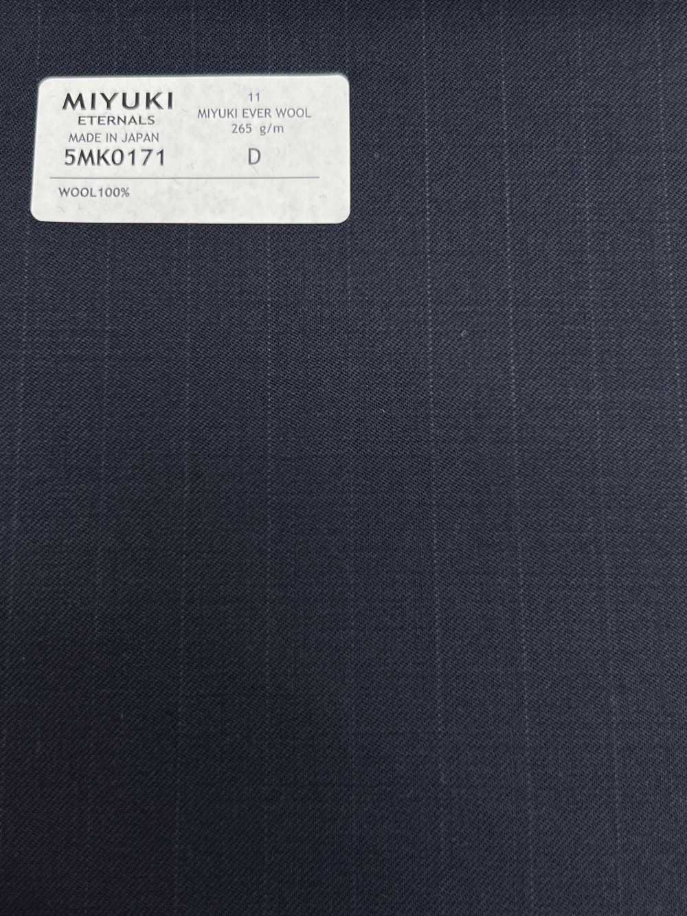 5MK0171 MIYUKI EVER WOOL（ミユキ・エバーウール） ストライプ ネイビー[生地] 御幸毛織(ミユキ)