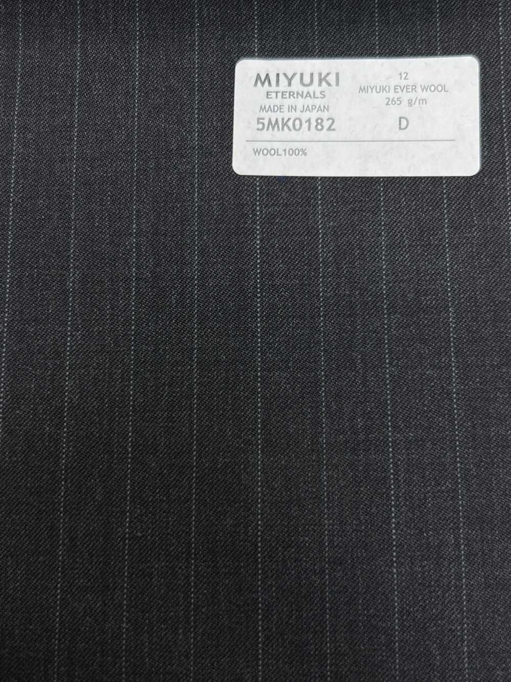 5MK0182 MIYUKI EVER WOOL（ミユキ・エバーウール） ストライプ チャコールグレー[生地] 御幸毛織(ミユキ)