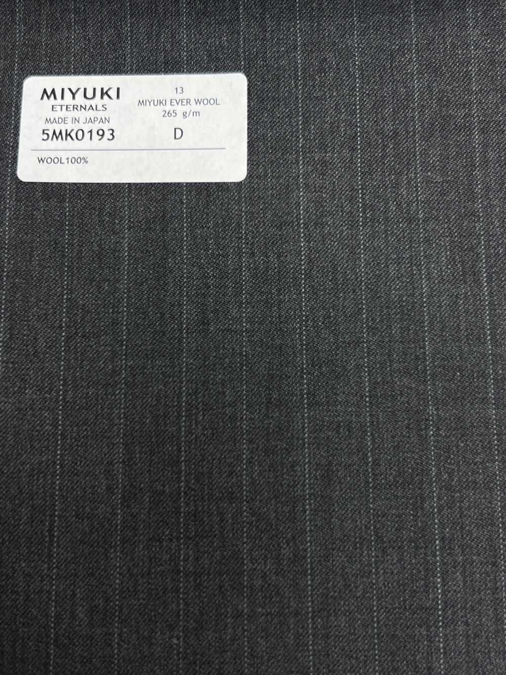 5MK0193 MIYUKI EVER WOOL（ミユキ・エバーウール） ストライプ グレー[生地] 御幸毛織(ミユキ)