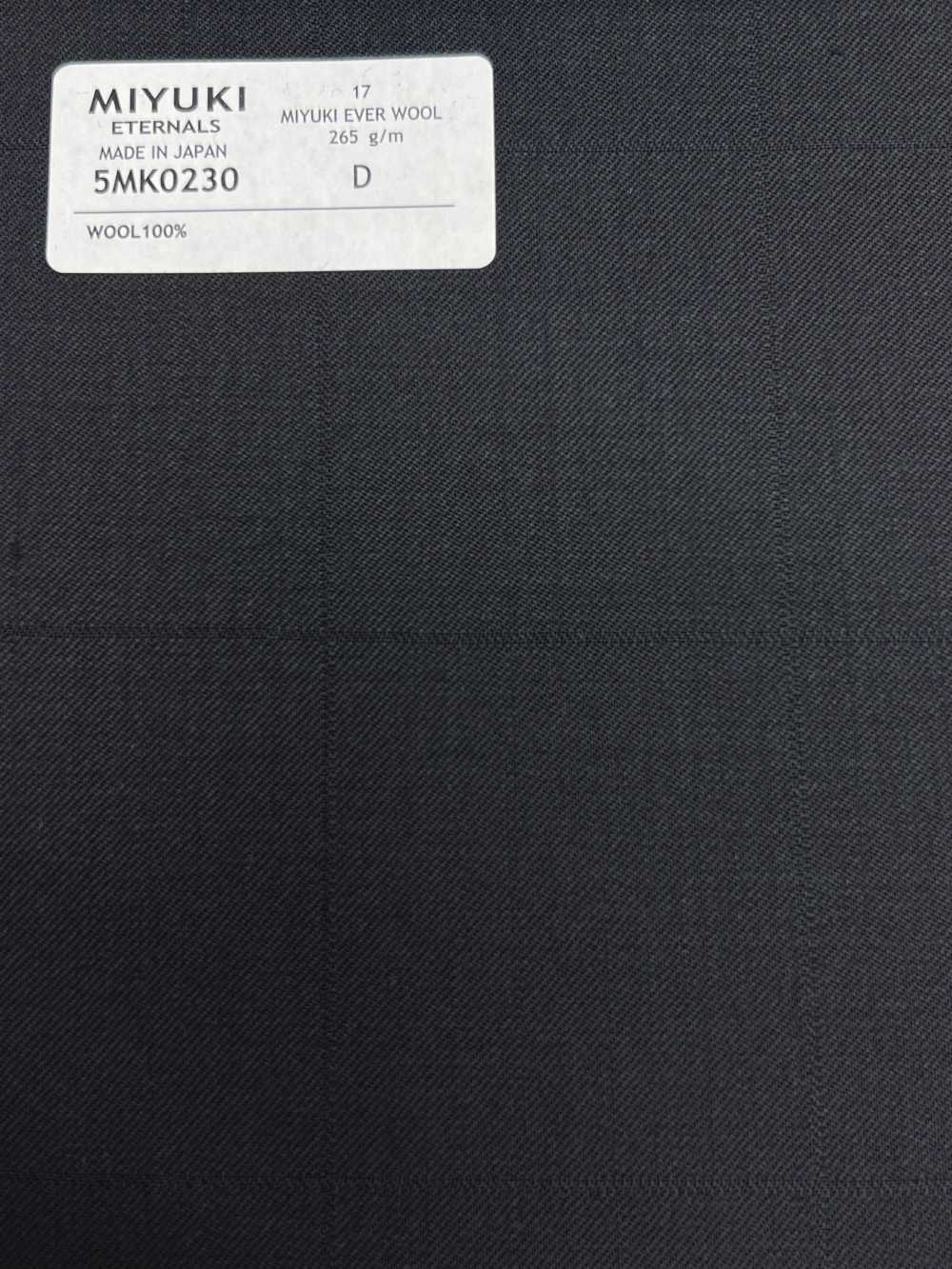 5MK0230 MIYUKI EVER WOOL（ミユキ・エバーウール） シャドーウィンドウペーン ダークネイビー[生地] 御幸毛織(ミユキ)