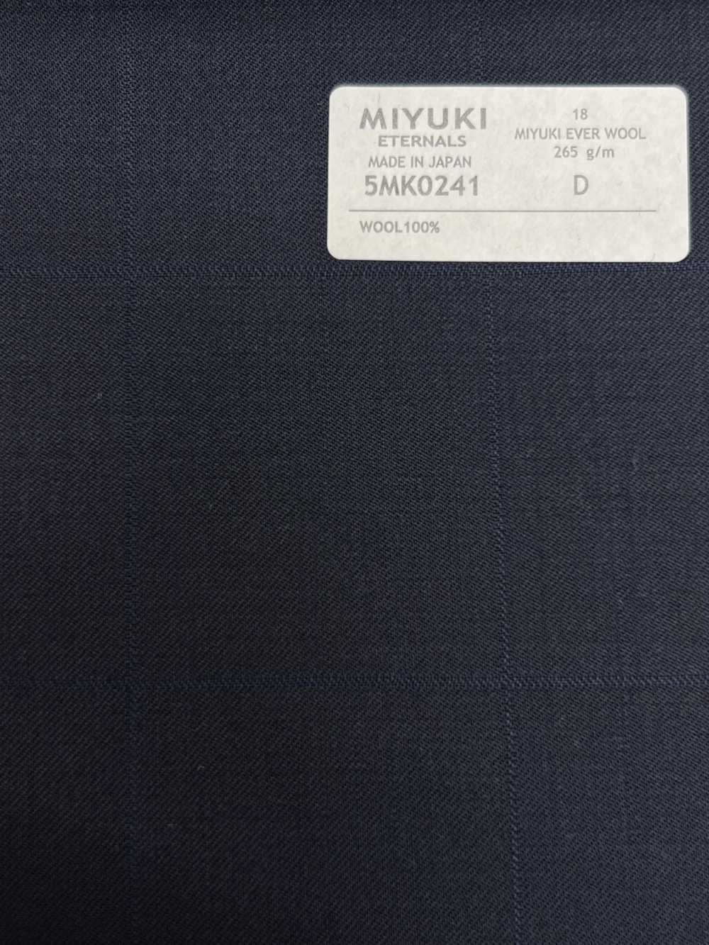 5MK0241 MIYUKI EVER WOOL（ミユキ・エバーウール） シャドーウィンドウペーン ネイビー[生地] 御幸毛織(ミユキ)