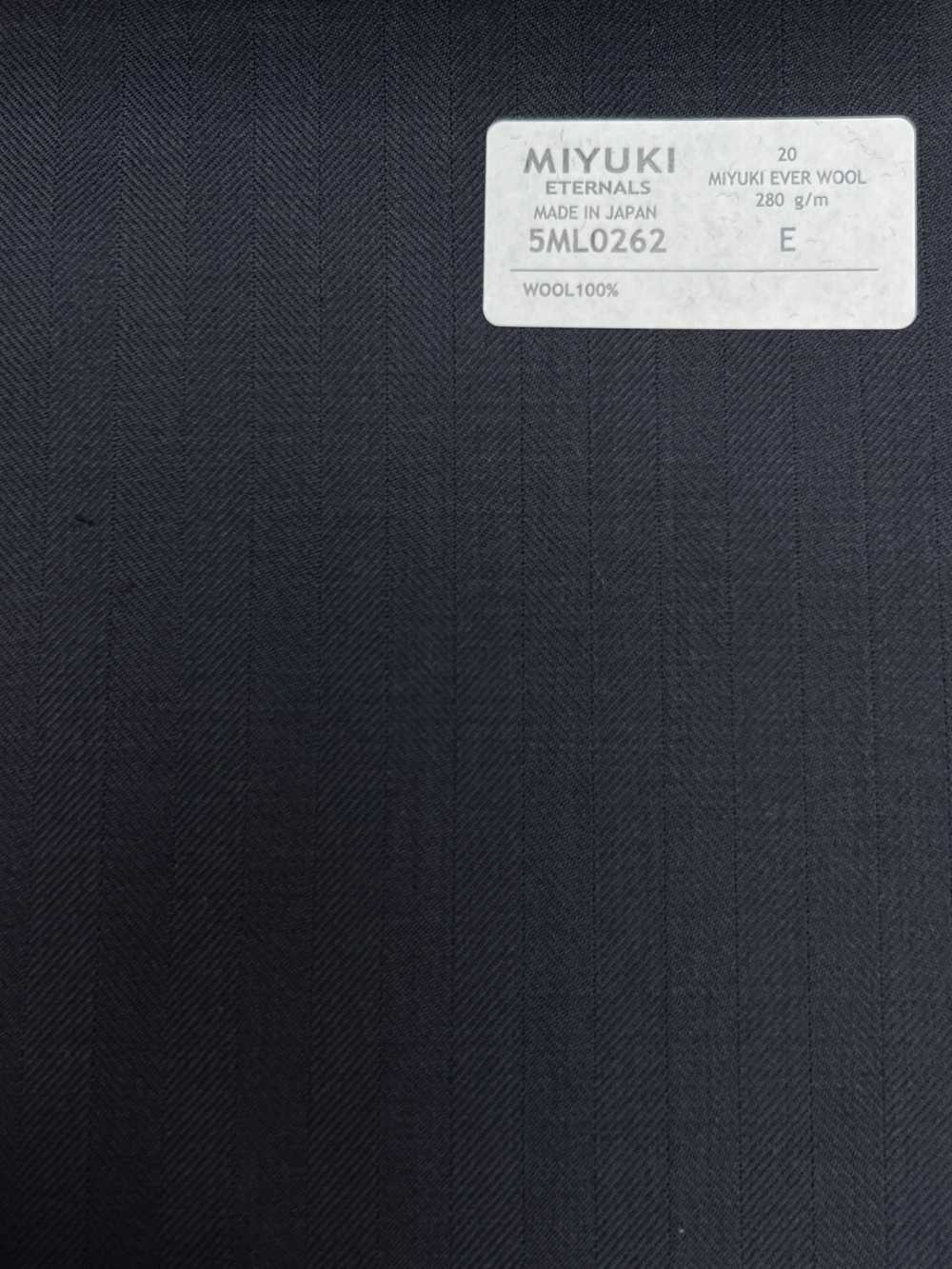 5ML0262 MIYUKI EVER WOOL（ミユキ・エバーウール） ヘリンボーン ダークネイビー[生地] 御幸毛織(ミユキ)