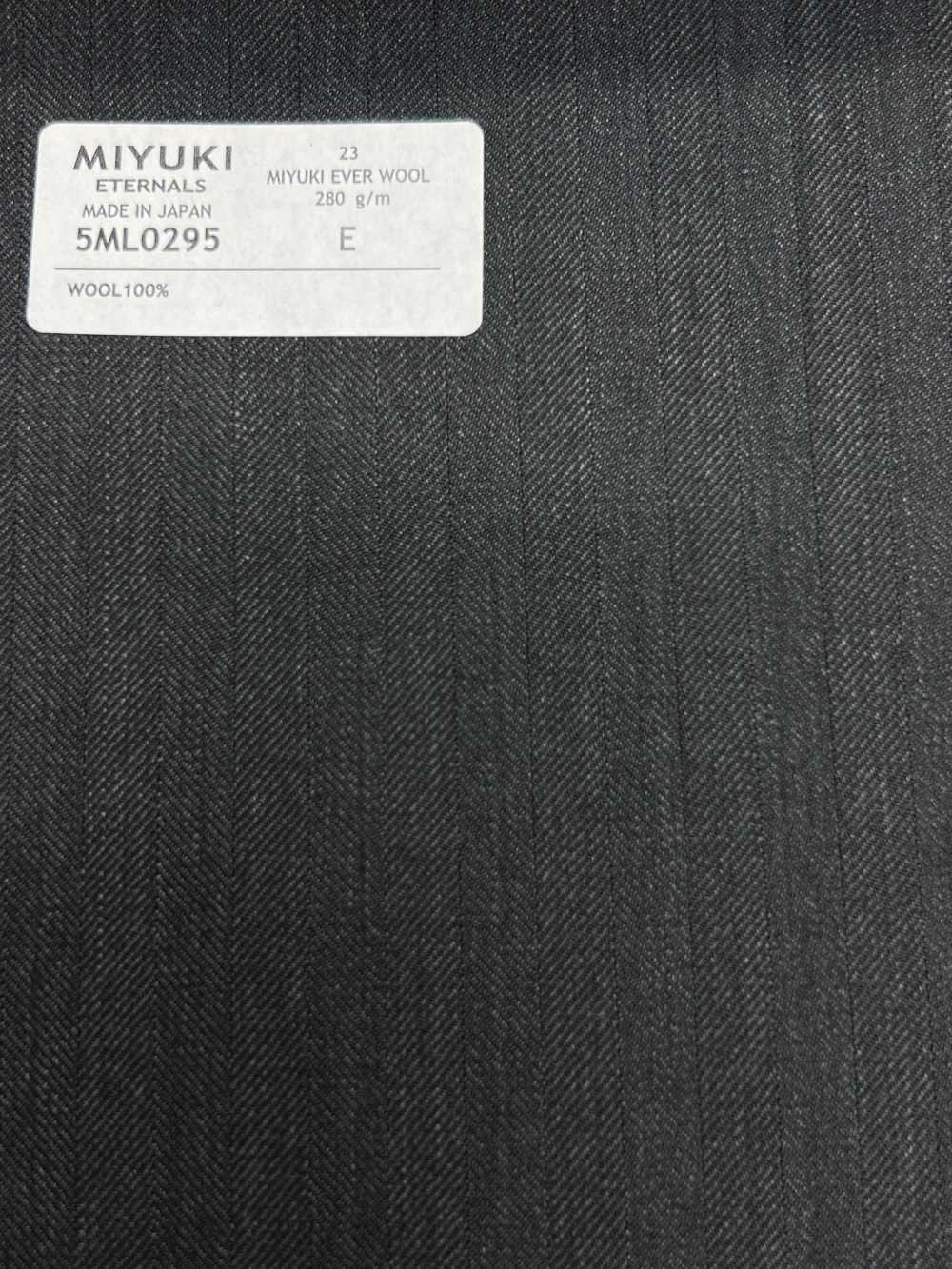 5ML0295 MIYUKI EVER WOOL（ミユキ・エバーウール） ヘリンボーン チャコールグレー[生地] 御幸毛織(ミユキ)