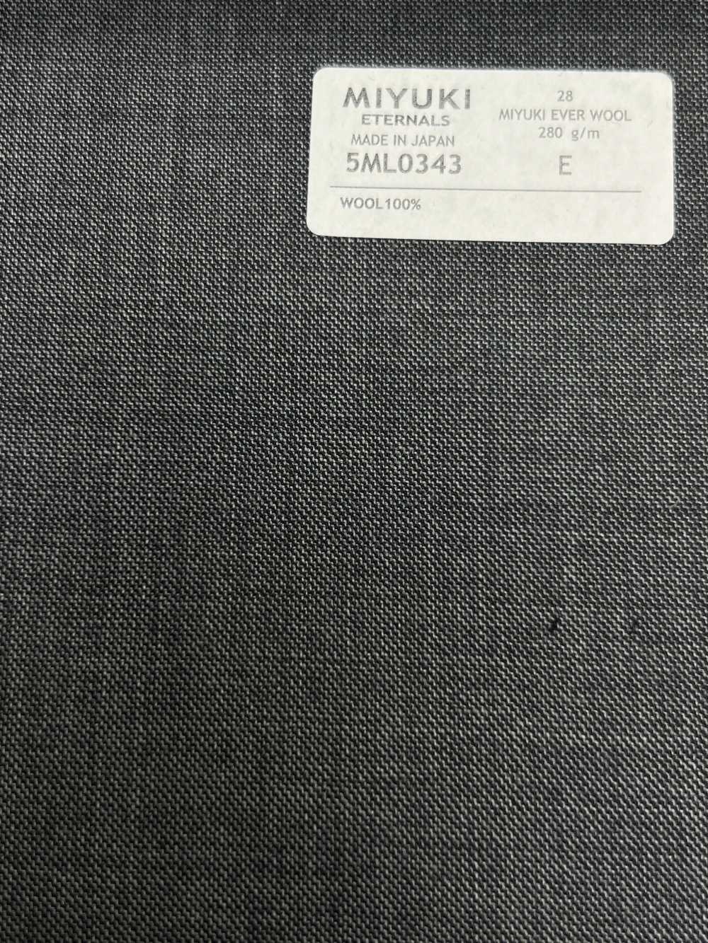 5ML0343 MIYUKI EVER WOOL（ミユキ・エバーウール） 無地 グレー[生地] 御幸毛織(ミユキ)