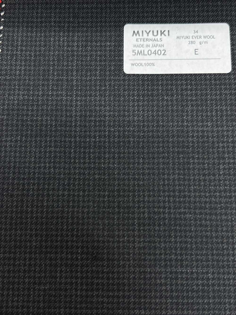 5ML0402 MIYUKI EVER WOOL（ミユキ・エバーウール） ハウンドトゥース チャコールグレー[生地] 御幸毛織(ミユキ)