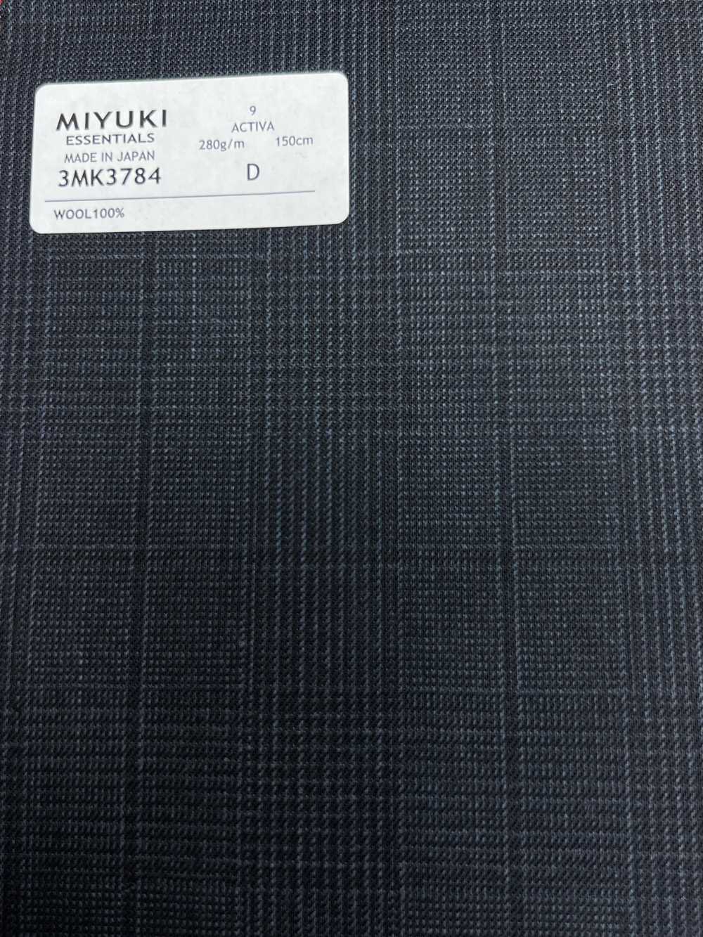 3MK3784 25AW ACTIVA(アクティバ) グレンチェック ネイビー[生地] 御幸毛織(ミユキ)