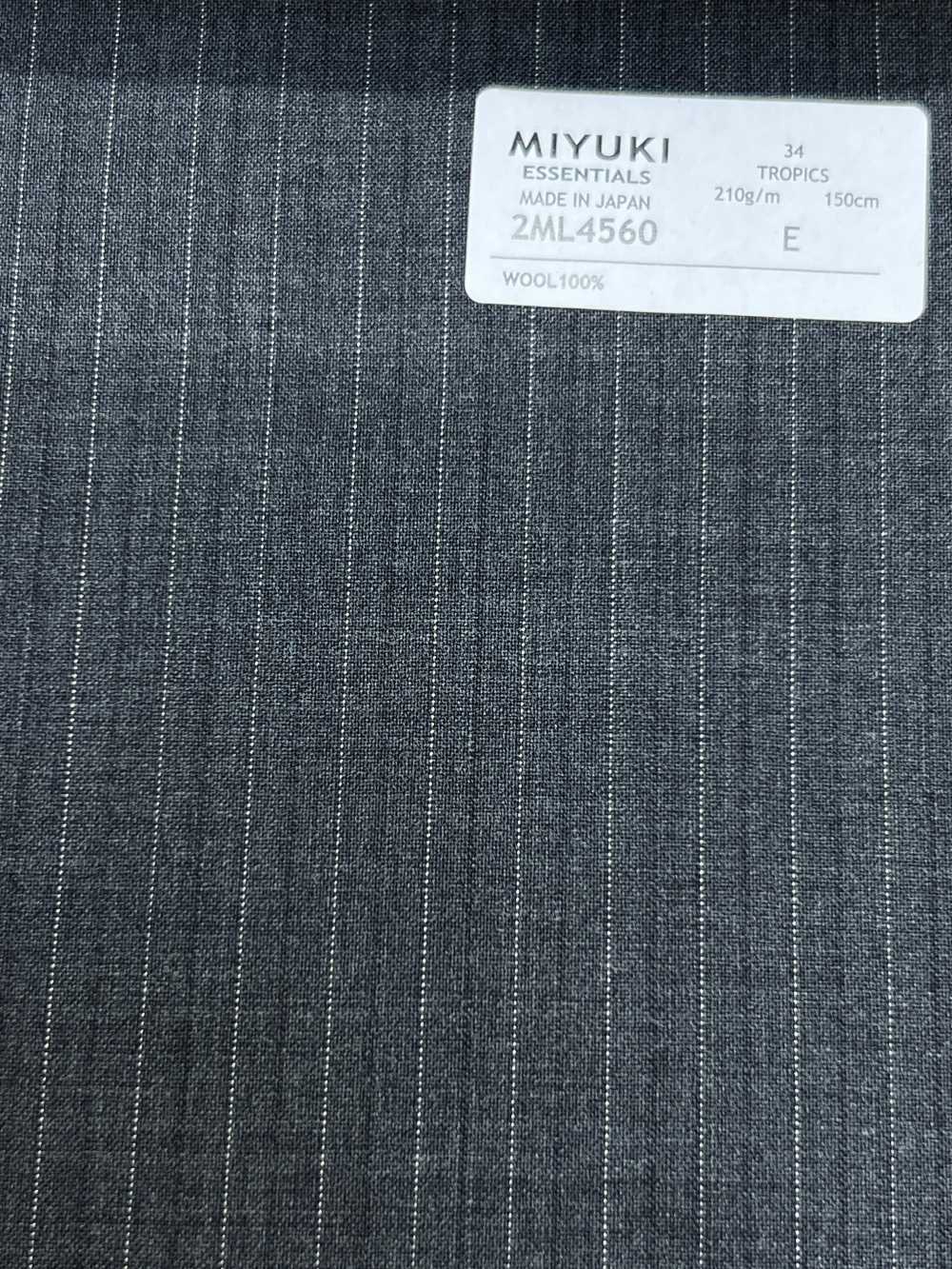 2ML4560 26SS 御幸生地 MIYUKI エッセンシャルズ TROPICS チャコールグレー ストライプ 御幸毛織(ミユキ)
