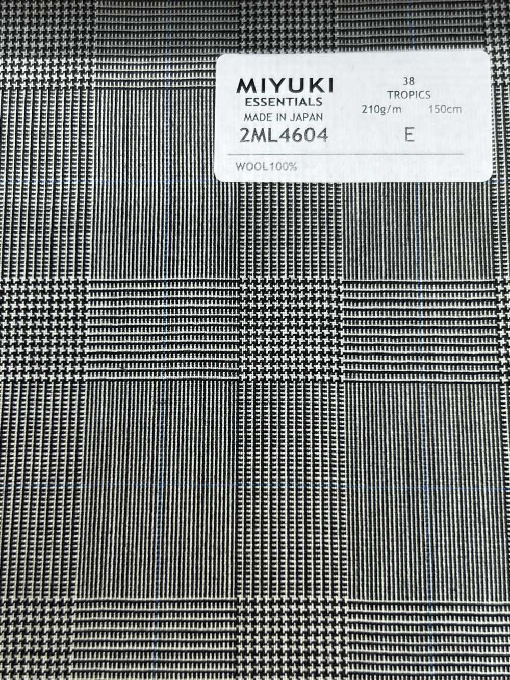 2ML4604 26SS 御幸生地 MIYUKI エッセンシャルズ TROPICS ライトグレー チェック 御幸毛織(ミユキ)