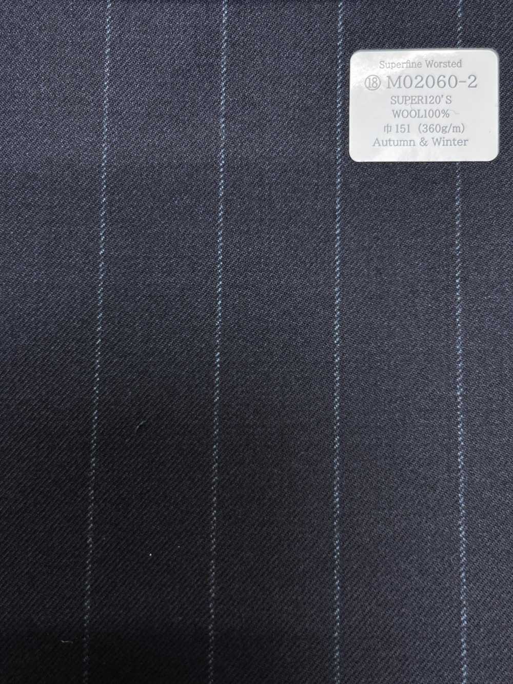 M02060-2 KUNISHIMA1850 Exclusive line 【Superfine Worsted】紺 チョークストライプ[生地] 国島株式会社