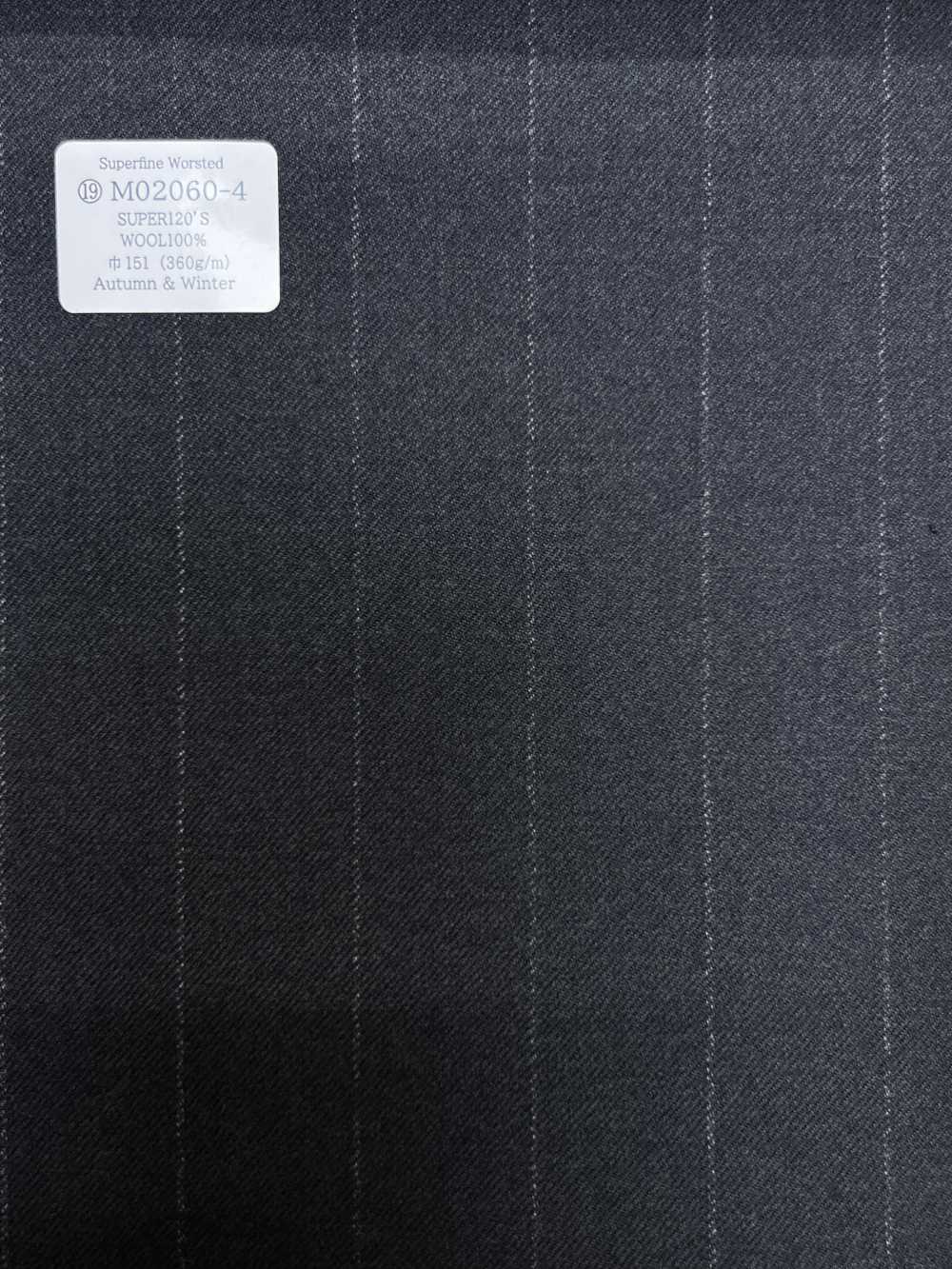 M02060-4 KUNISHIMA1850 Exclusive line 【Superfine Worsted】グレー チョークストライプ[生地] 国島株式会社