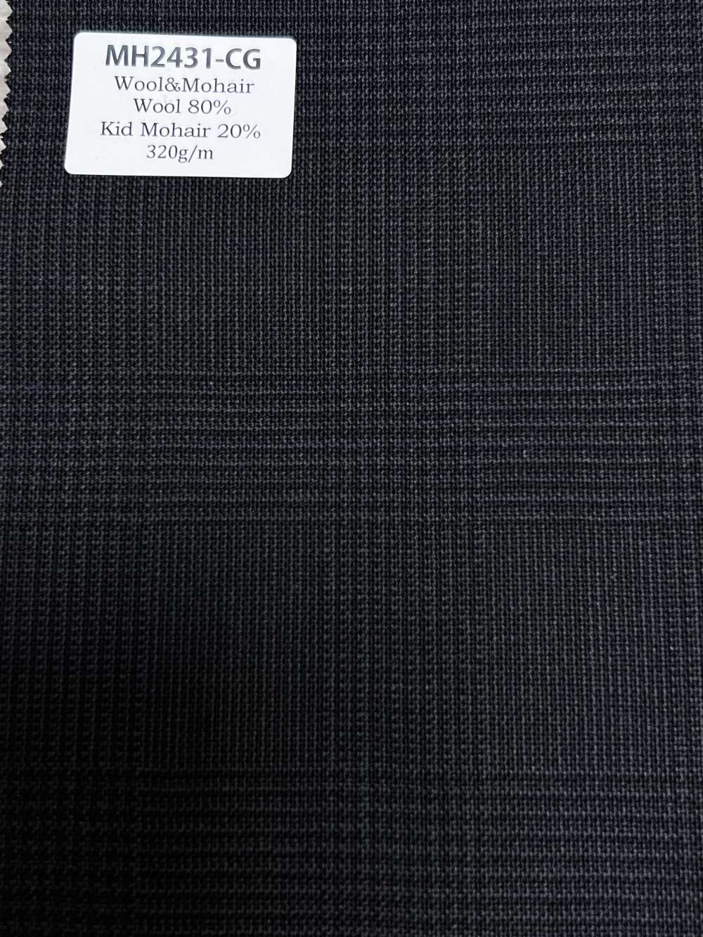 MH2431-CG 定番  国産 ウールモヘアウース(トニック調)チェック チャコールグレー[生地] 細井商事株式会社
