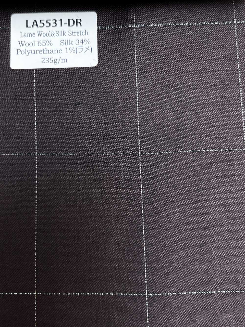 LA5531-DR 定番  国産 シルクラメウールストレッチ チェック ダークレッド[生地] 細井商事株式会社