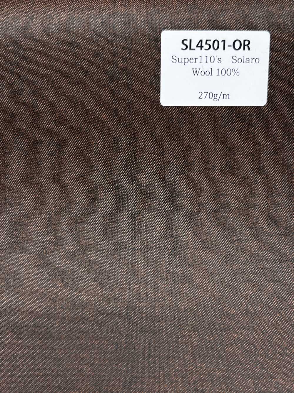 SL4501-OR 定番  国産 Super110’s タマムシウールストレッチ ブラウン/オレンジ[生地] 細井商事株式会社