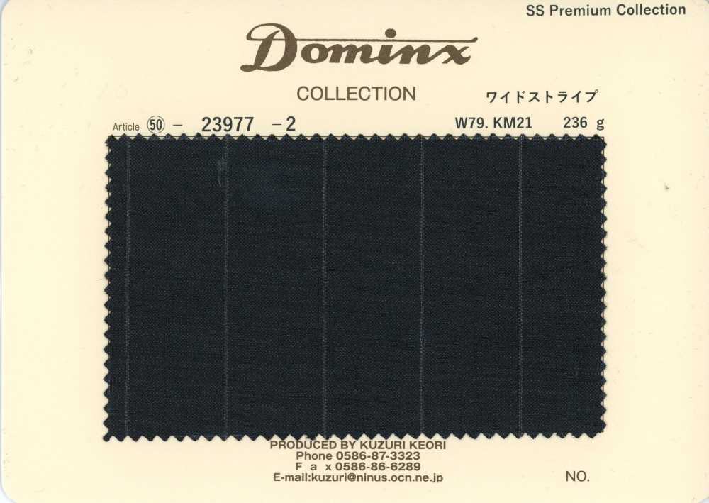 23977-2 定番 Kid mohair キッドモヘア DOMINX(ドミンクス) プレミアムコレクション ワイドストライプ チャコール[生地] 葛利毛織(DOMINX)