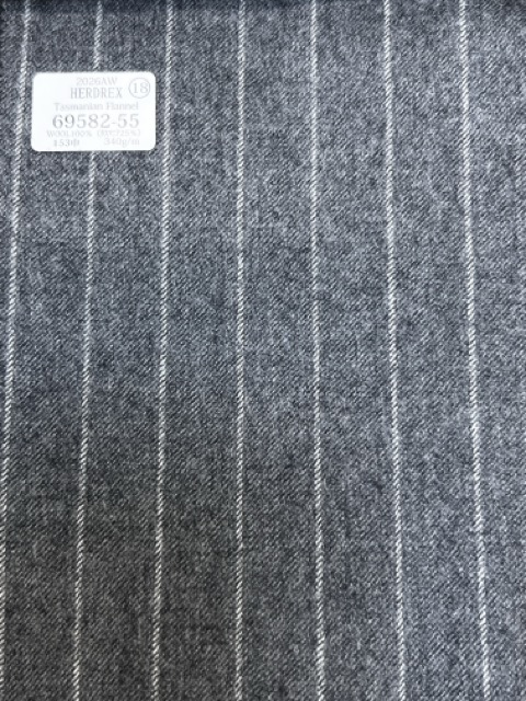 グレー布 69582-55 26AW HERDREX 【Tasmanian Flannel】 シルクアンドウール