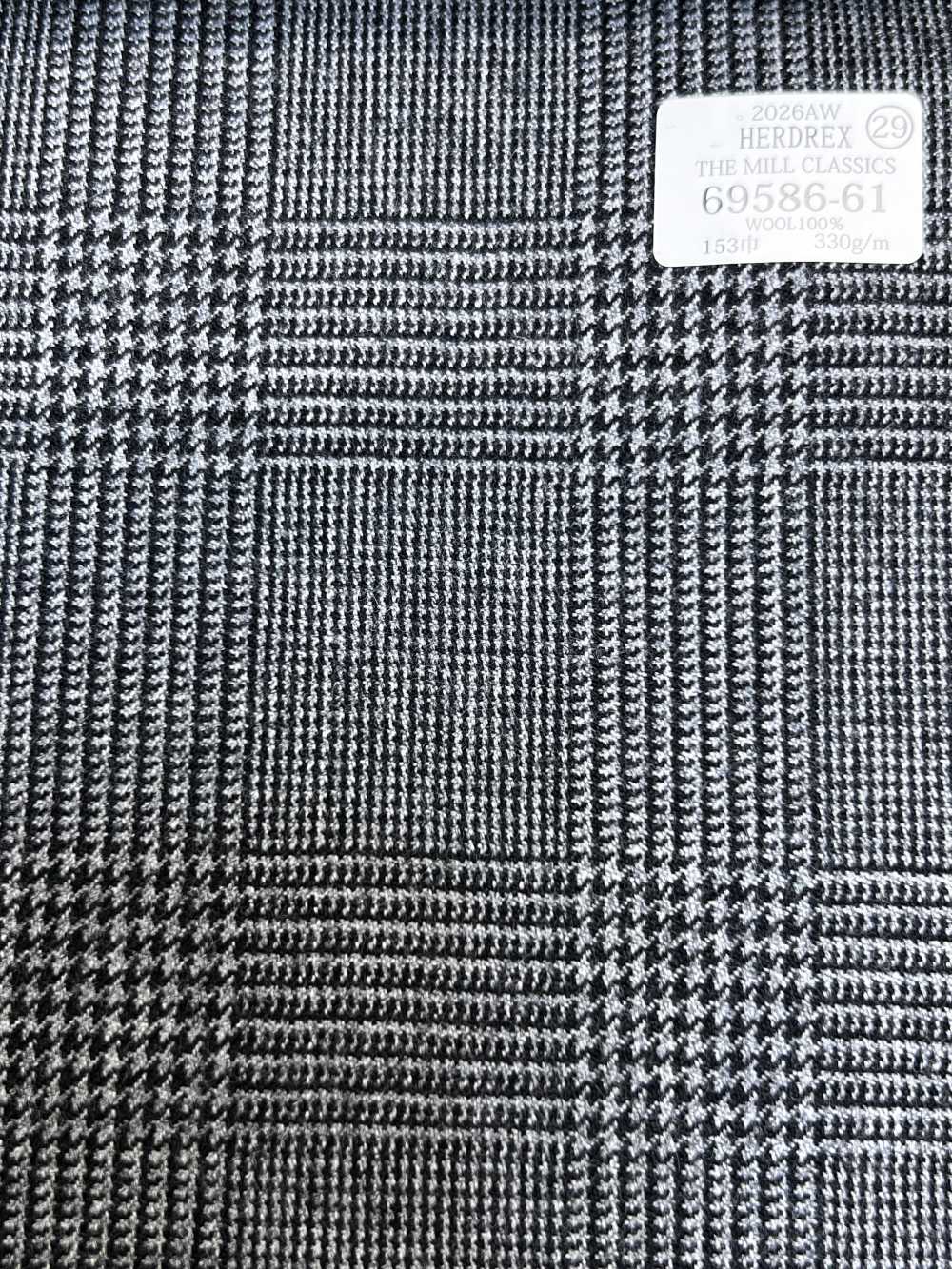 69586-61 26AW HERDREX 【THE MILL CLASSICS】 ミルクラシクス グレンチェック グレー[生地] 国島株式会社