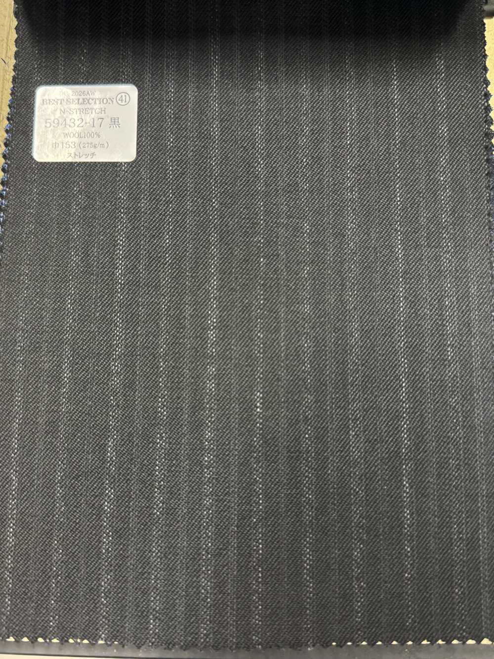 59432-17 26AW BESTSELECTION 【N-STRETCH】 エヌストレッチ 黒 ストライプ[生地] 国島株式会社