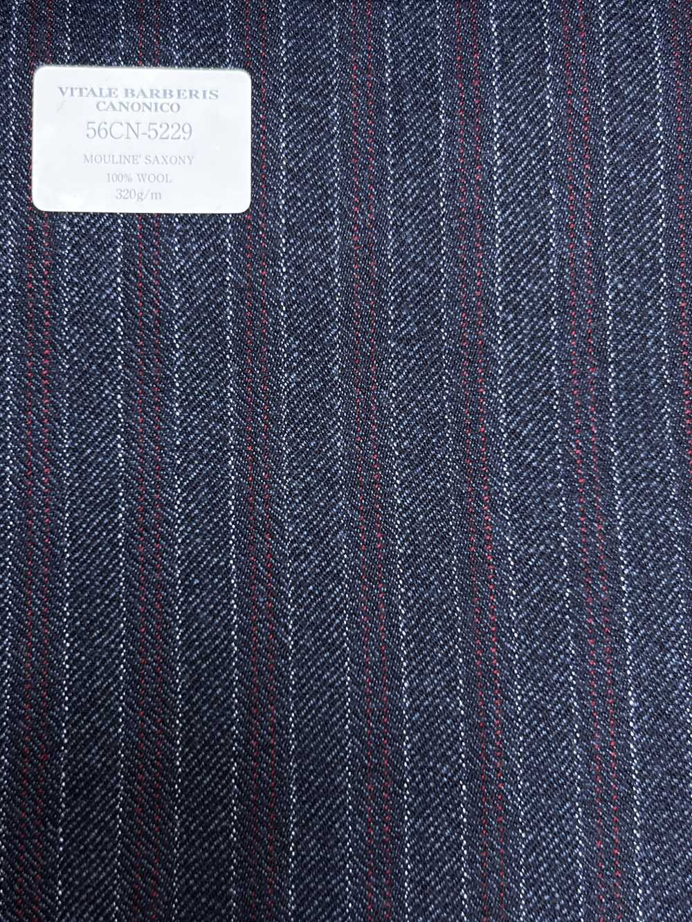 56CN5229 CANONICO(カノニコ) 21 MOULINE SAXONY ネイビー/レッド ストライプ[生地] CANONICO(カノニコ)