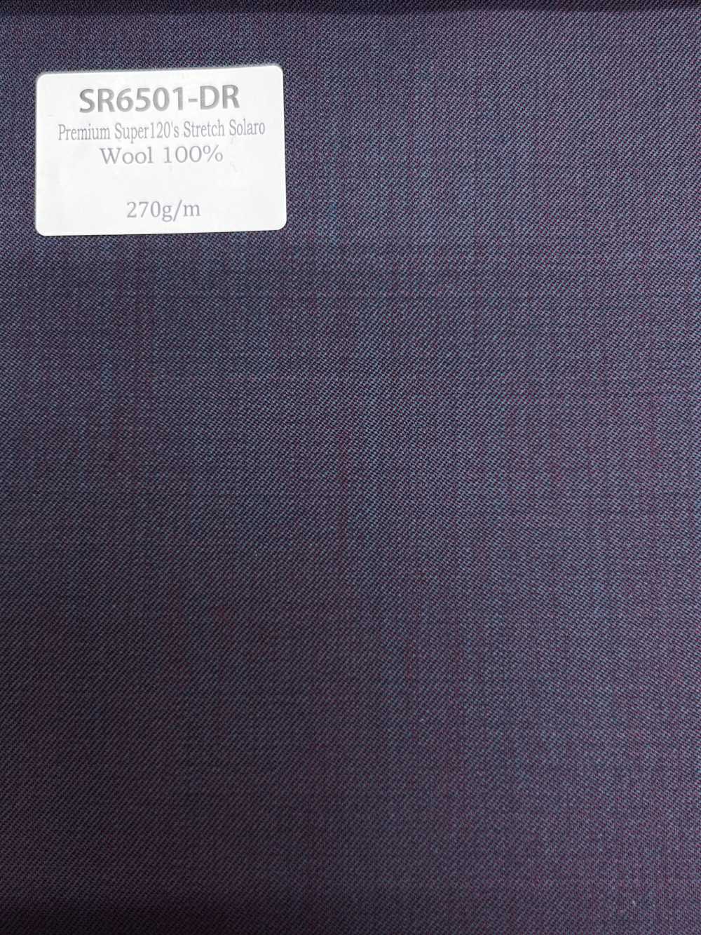 SR6501-DR 定番  国産 Premium Super120's Stretch Solaro ダークレッド 無地 玉虫色[生地] 細井商事株式会社
