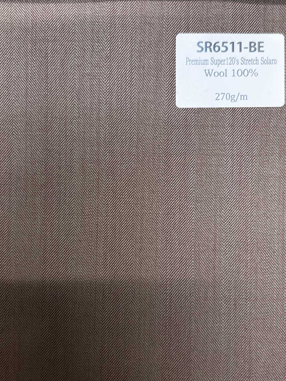 SR6511-BE 定番  国産 Premium Super120's Stretch Solaro ベージュ 無地 玉虫色[生地] 細井商事株式会社