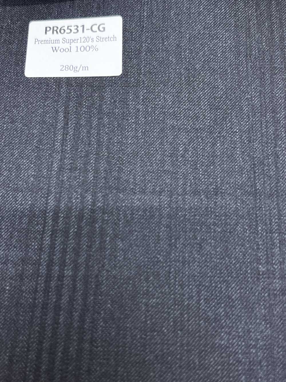 PR6531-CG 定番  国産 Premium Super120's Stretch ストライプ チャコールグレー[生地] 細井商事株式会社
