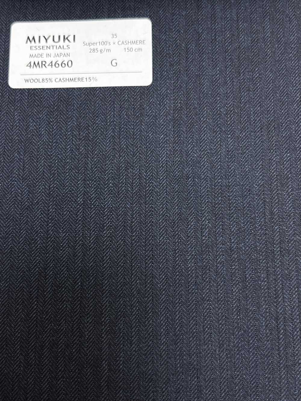 4MR4660 26AW Super100's × CASHIMERE 紺 ストライプ[生地] 御幸毛織(ミユキ)