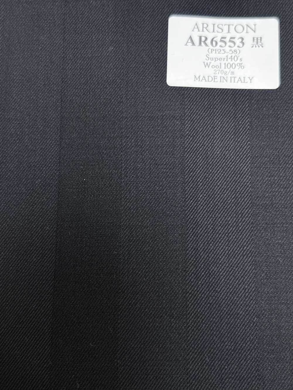 AR6553 ARISTON Super140's 黒 ストライプ[生地] 細井商事株式会社