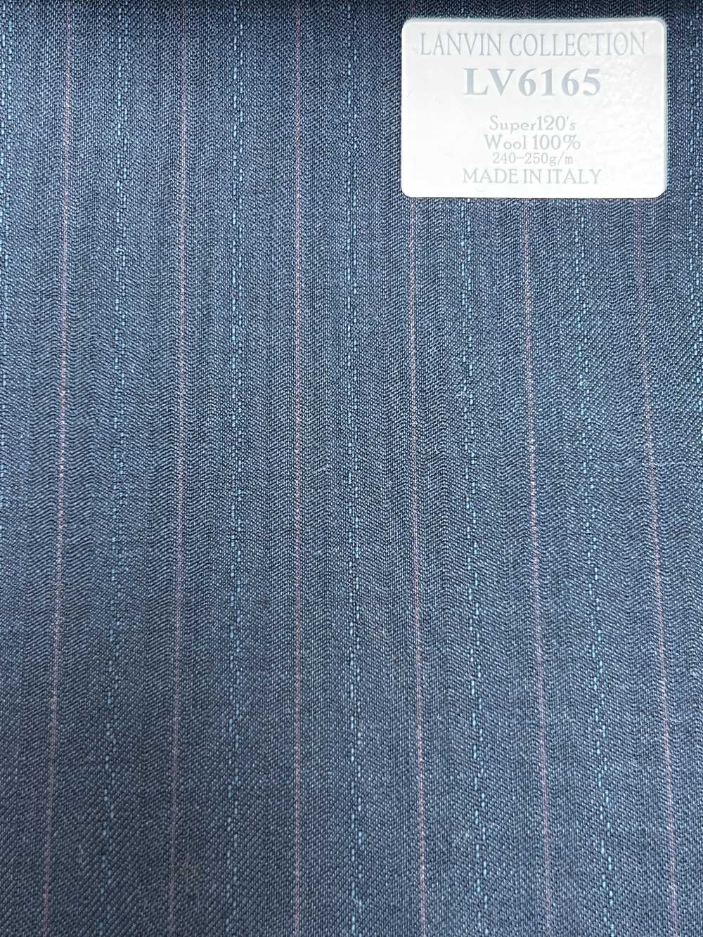 LV6165 LANVIN COLLECTION Super120's ブルーグリーン ストライプ[生地] 細井商事株式会社