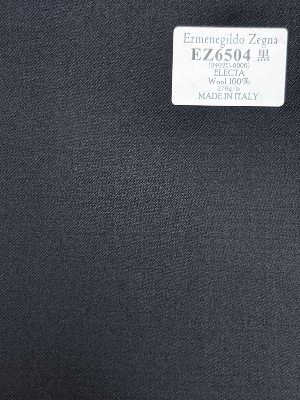 EZ6504 Ermenegildo Zegna ELECTA 黒 無地[生地] 細井商事株式会社