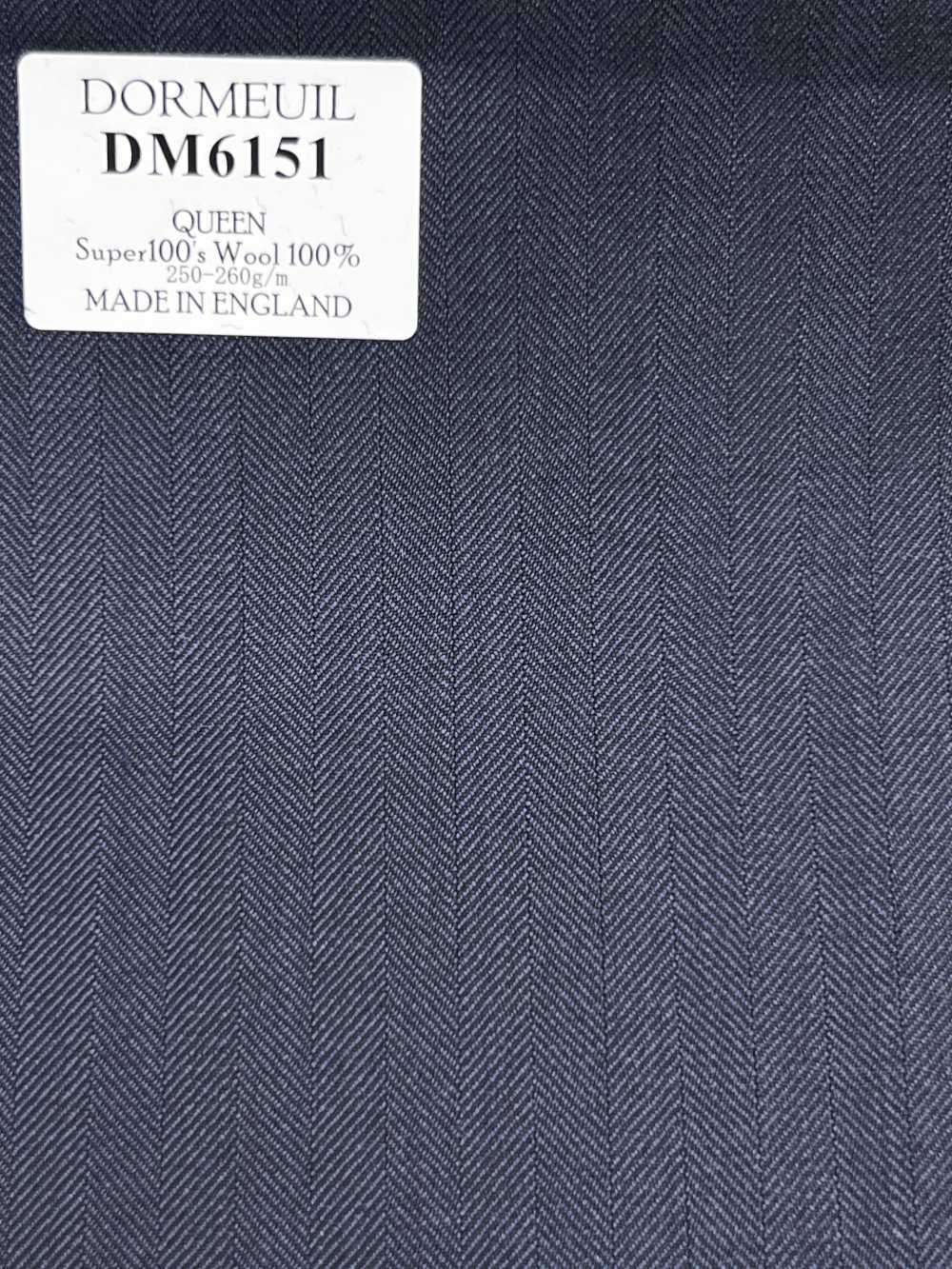 DM6151 DORMEUIL QUEEN Super100's 濃紺 ストライプ[生地] 細井商事株式会社