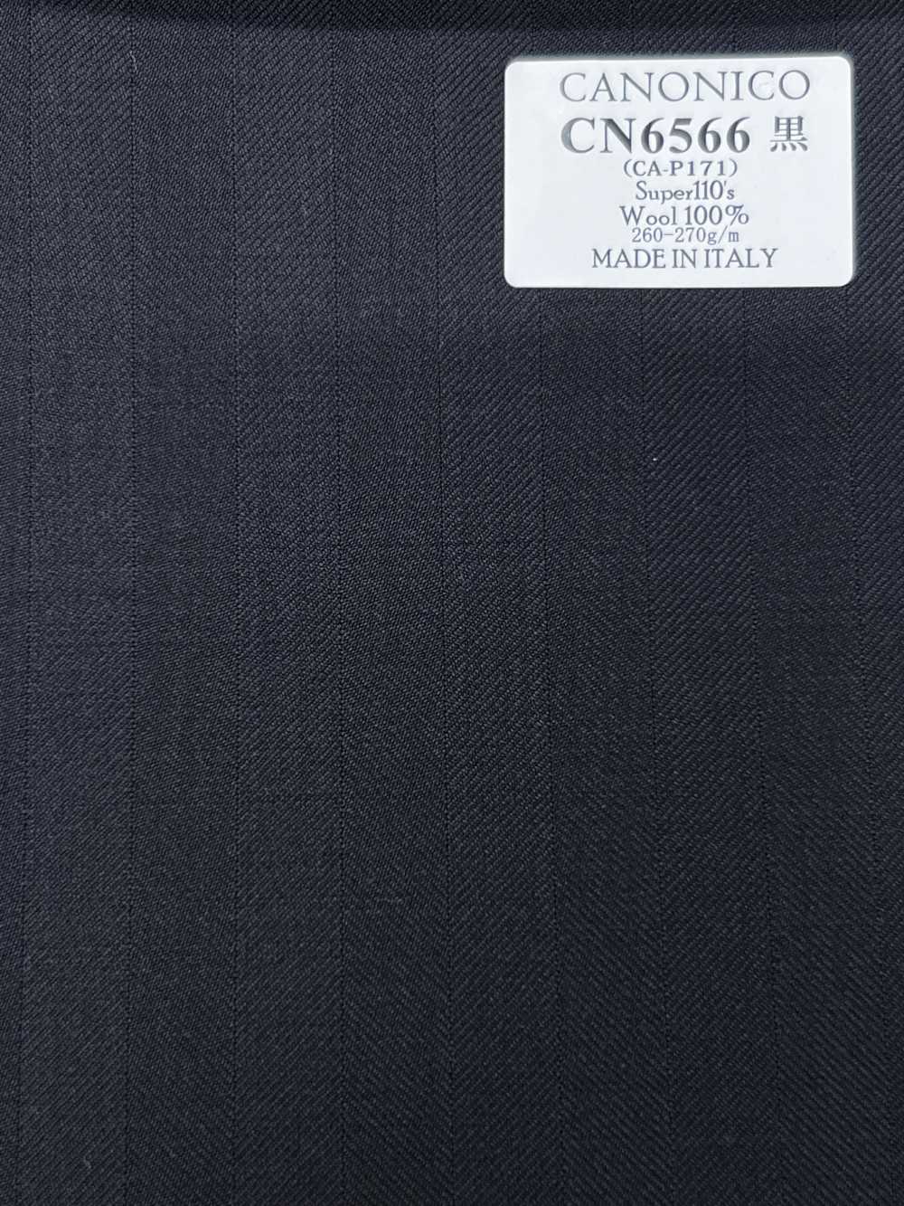 CN6566 CANONICO Super110's 黒 ストライプ[生地] 細井商事株式会社