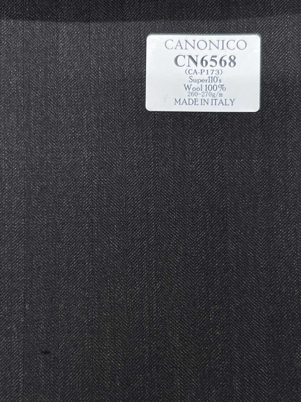 CN6568 CANONICO Super110's ダークブラウン ストライプ[生地] 細井商事株式会社