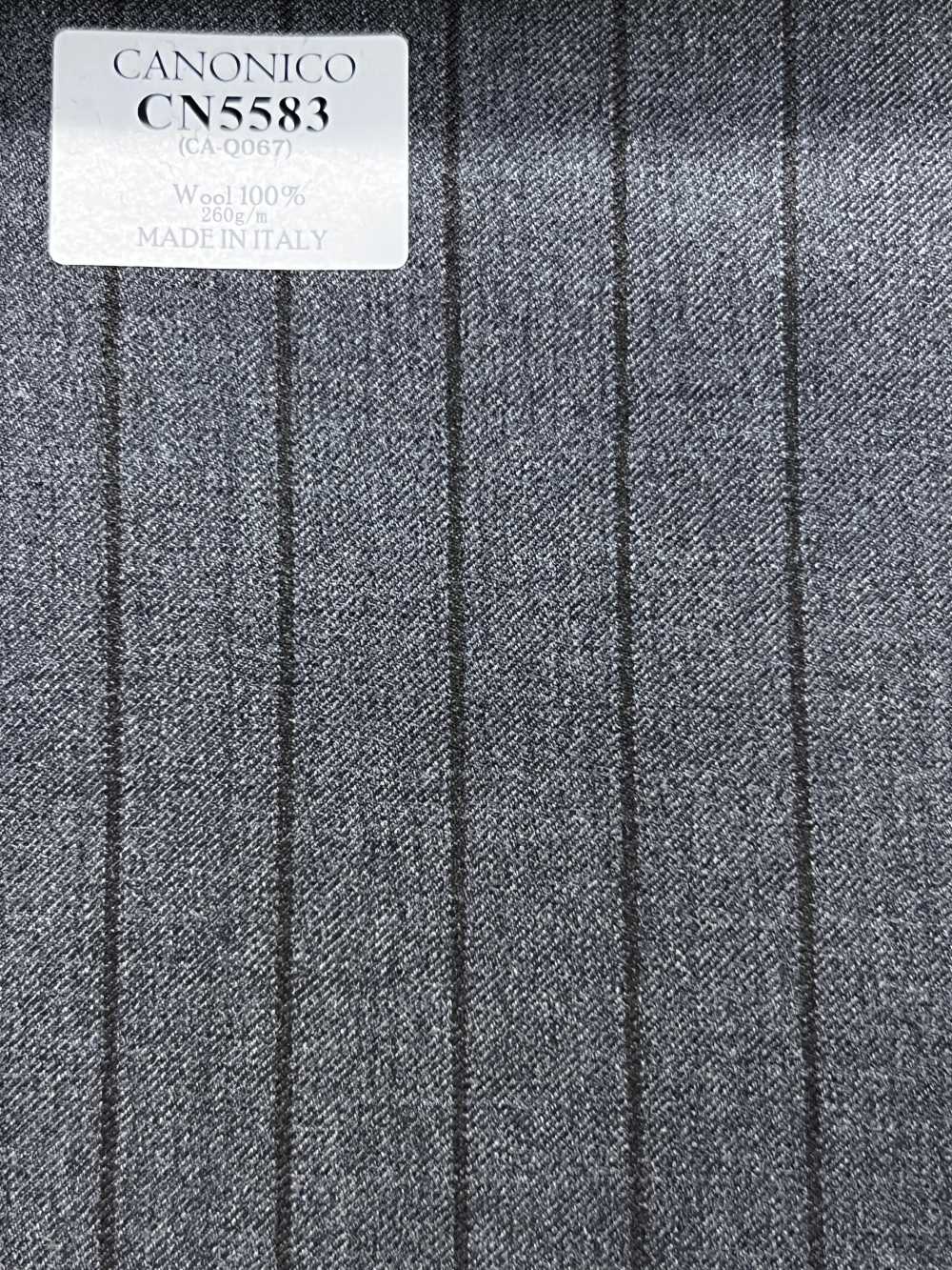 CN5583 CANONICO Super110's グレー×ブラウン ストライプ[生地] 細井商事株式会社