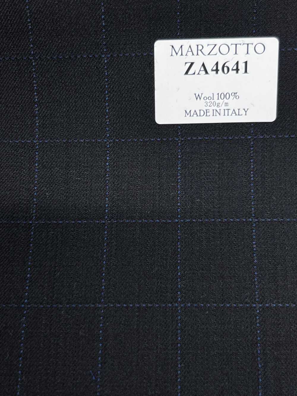 ZA4641 MARZOTTO Super110's ブラック×ブルー 刺繍チェック[生地] 細井商事株式会社