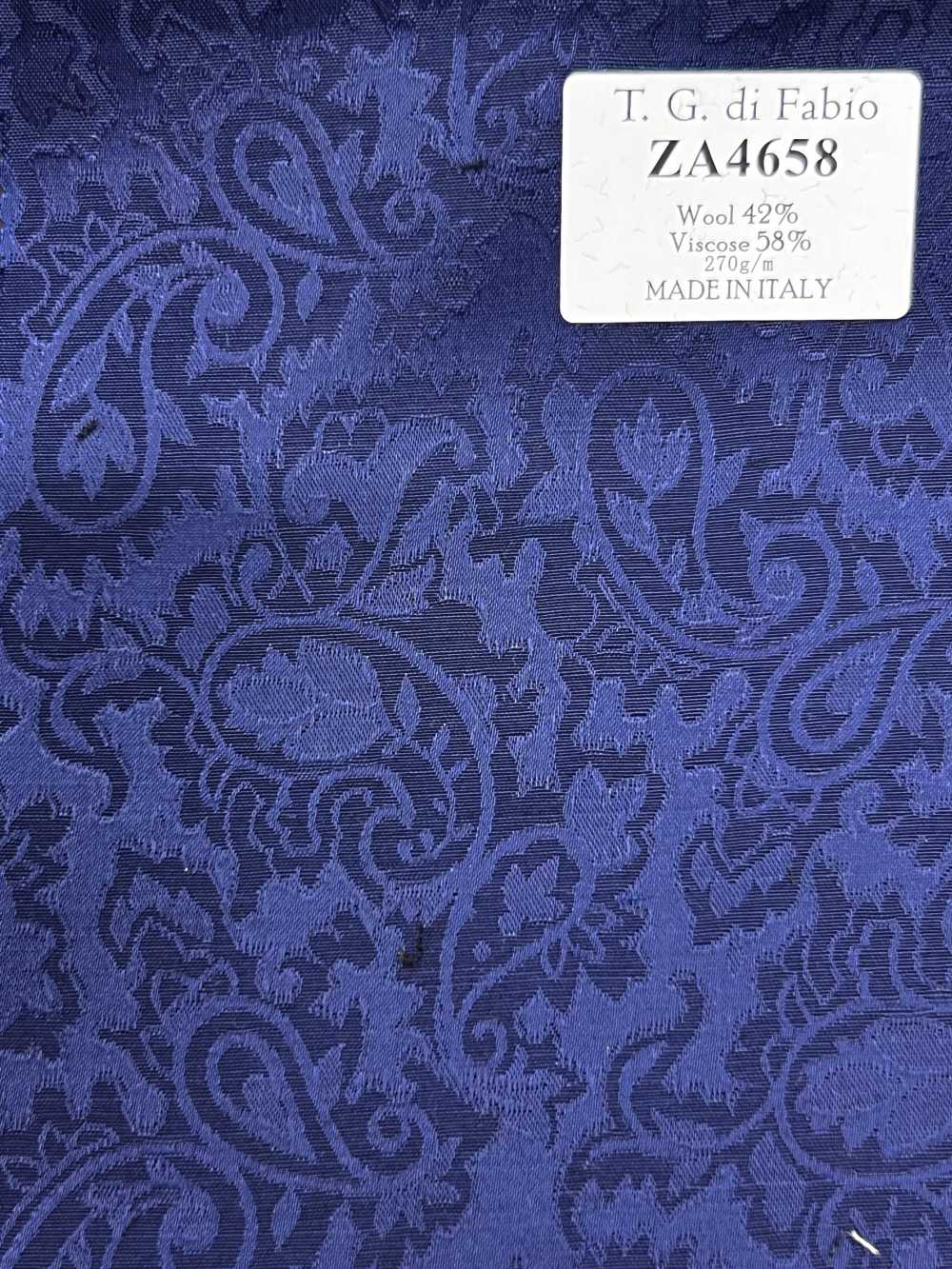 ZA4658 T.G.di Fabio ブルー ペイズリー ジャカード[生地] 細井商事株式会社