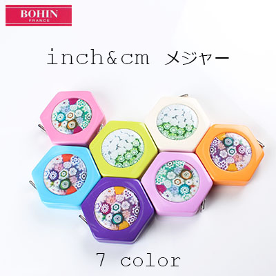 22290 花柄 センチ&インチメジャー (BOHIN)[手芸用品] BOHIN