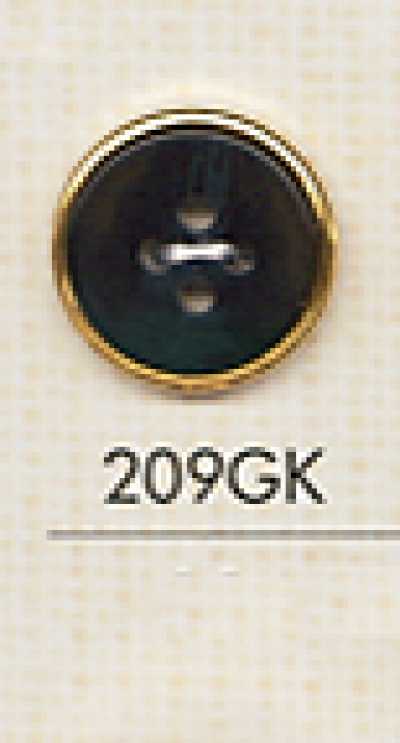 209GK シンプル シャツ用 4つ穴 プラスチックボタン