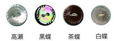 234 2つ穴 縁あり 貝ボタン