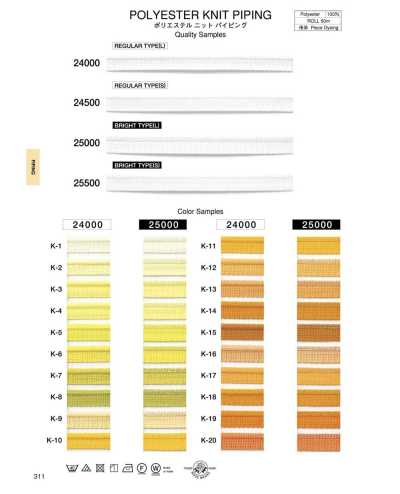 25000 ポリエステルニットパイピング (約10MM)
