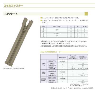 8CFC コイルファスナー 8サイズ 止
