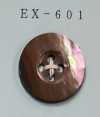 EX601 4つ穴 縁あり 茶蝶貝ボタン