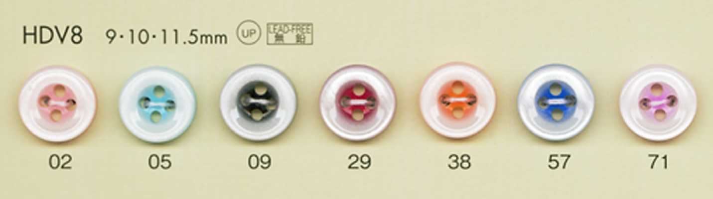 HDV8 DAIYA BUTTONS 耐衝撃HYPER DURABLE""シリーズ 貝調ポリエステルボタン""