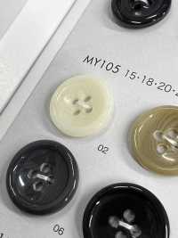 MY105 ポリエステル樹脂製 フチあり 4つ穴ボタン 大阪プラスチック工業(DAIYA BUTTON) サブ画像