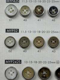 MYP52 上品 アンティークゴールド 4つ穴 ポリエステル ボタン 大阪プラスチック工業(DAIYA BUTTON) サブ画像