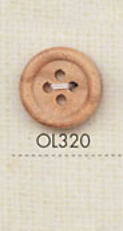 OL320 天然素材 ウッド 4つ穴 ボタン