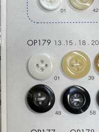 OP179 ポリエステル樹脂製 4つ穴ボタン サブ画像